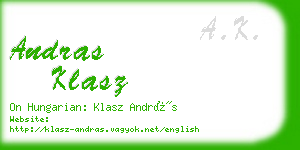 andras klasz business card